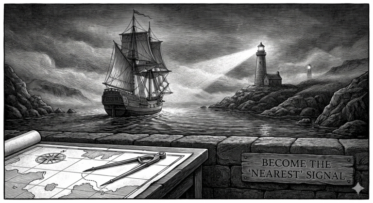 boat in a harbor with a lighthouse and compass