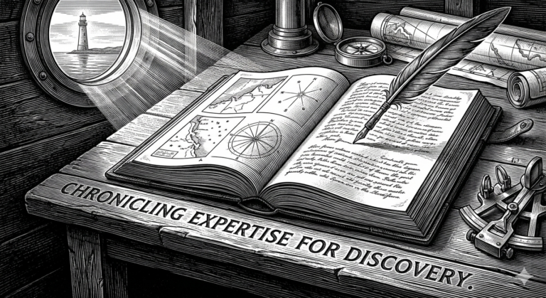 book on a ship representing a business blog